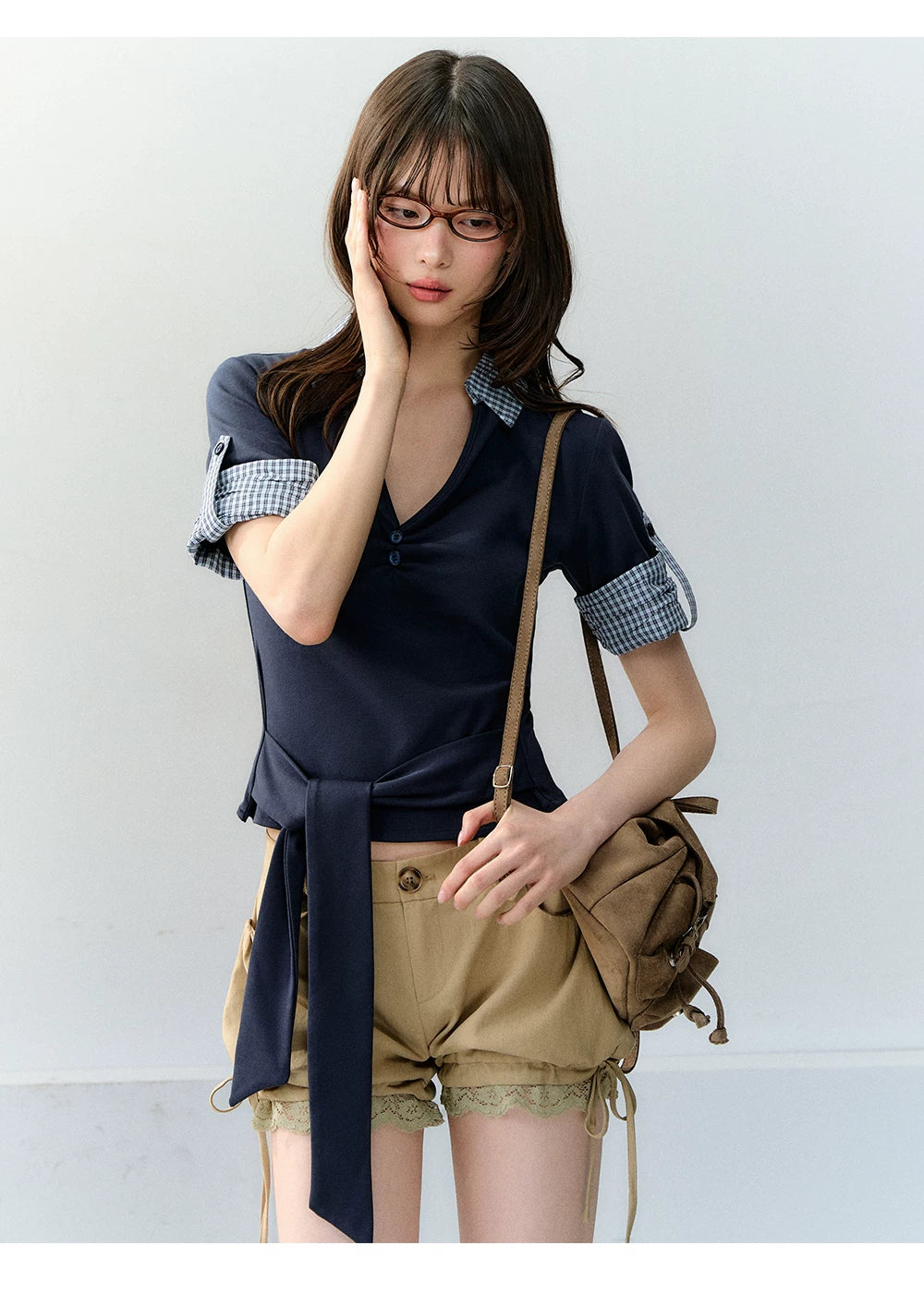 Korean Vintage Two-in-One Polo T-shirt