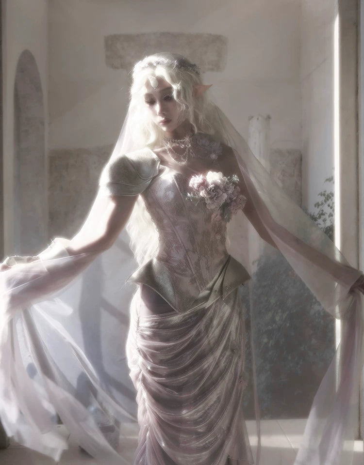 Metallic Floral Armor Corset