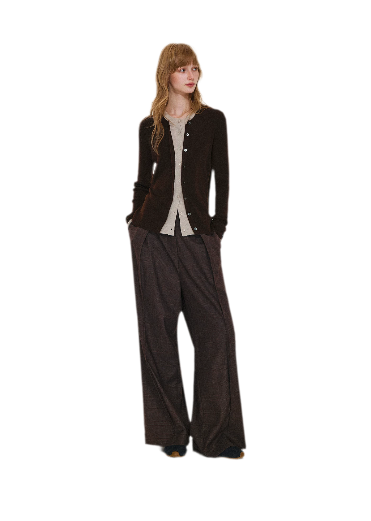 Fine Knit Contrast Cardigan