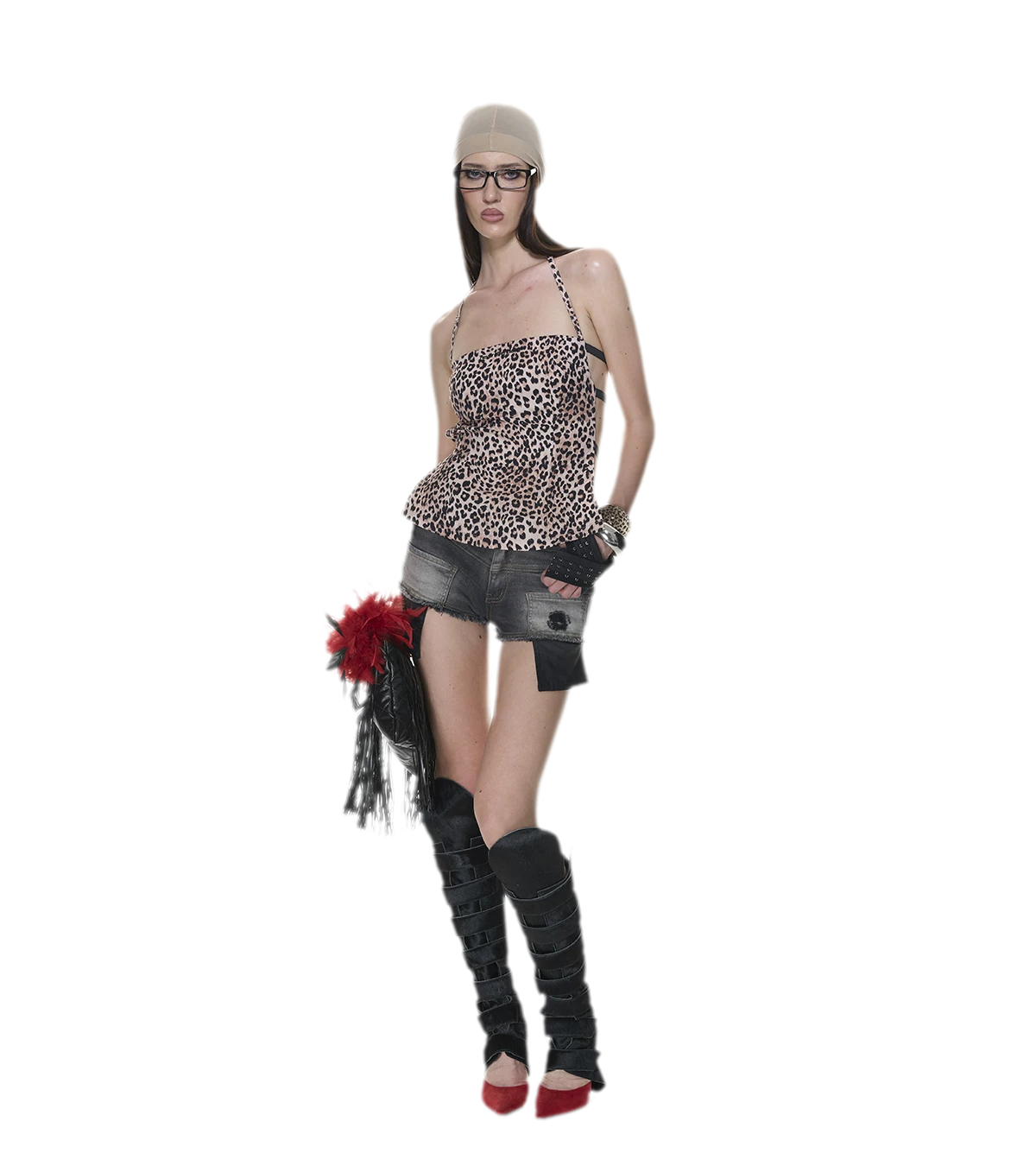 Leopard Tie-Back Halter Top
