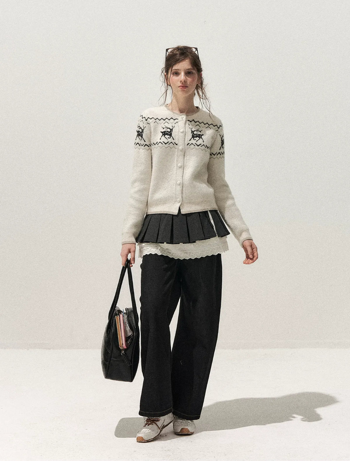 Fair Isle Cropped Cardigan