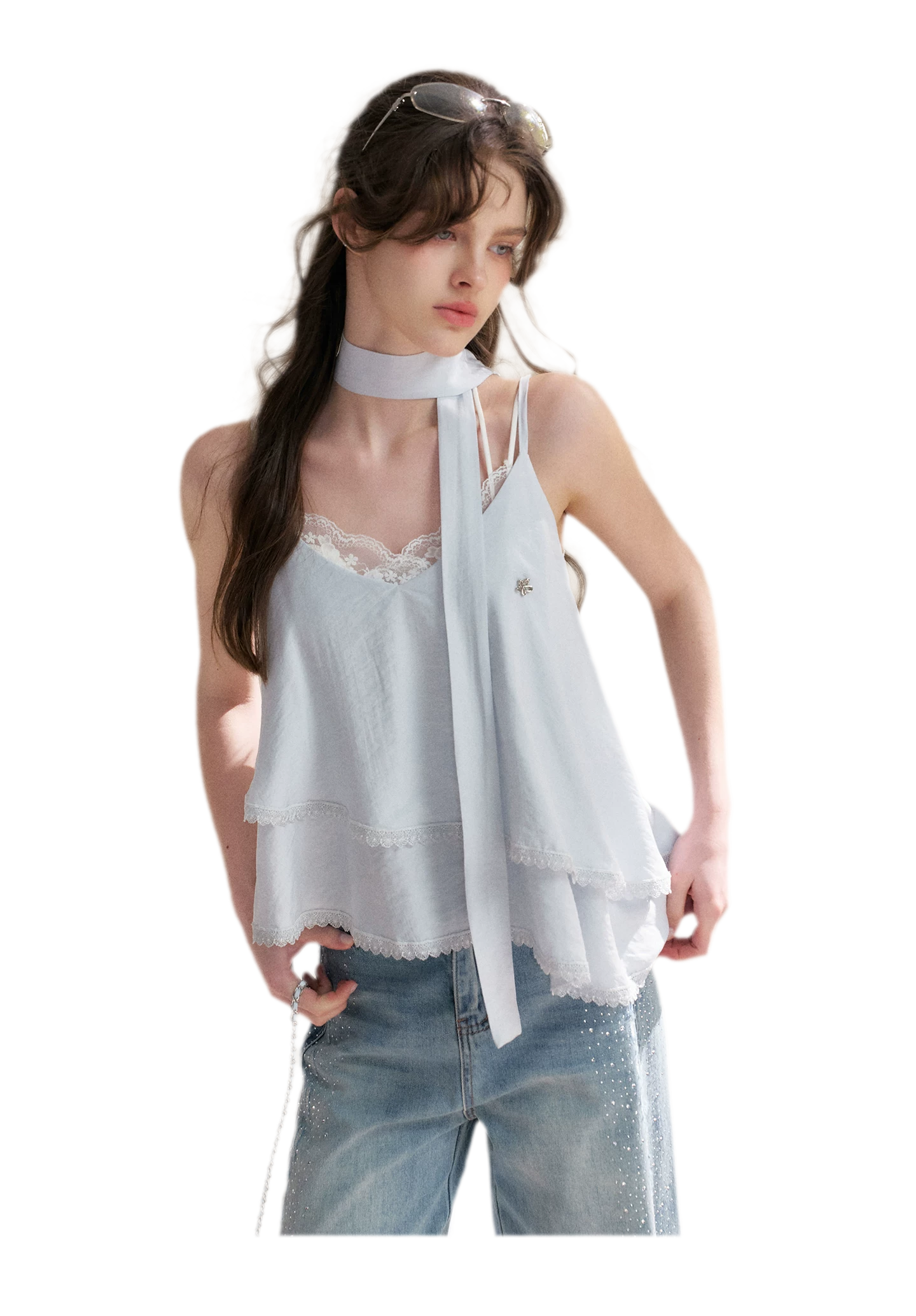 Asymmetrical Lace V-Neck Camisole