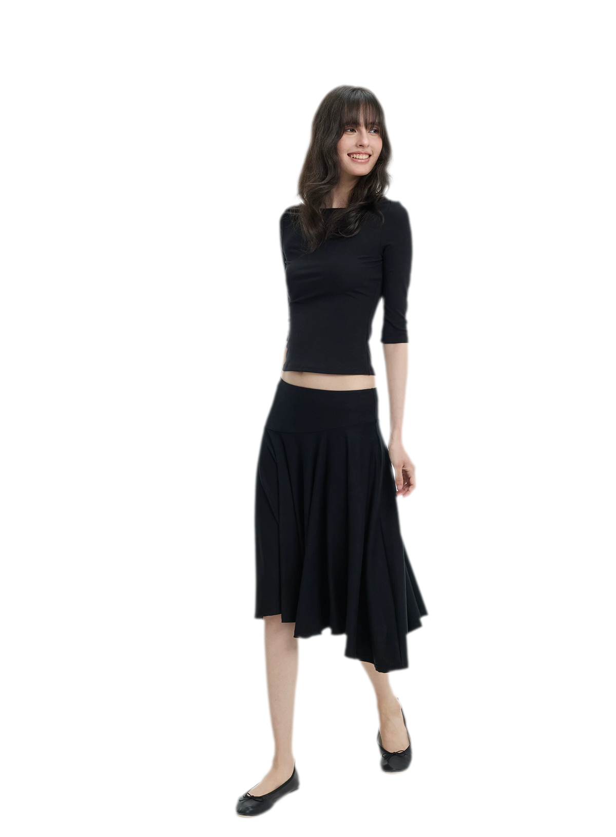 Lyocell Boat Neck Knit Top