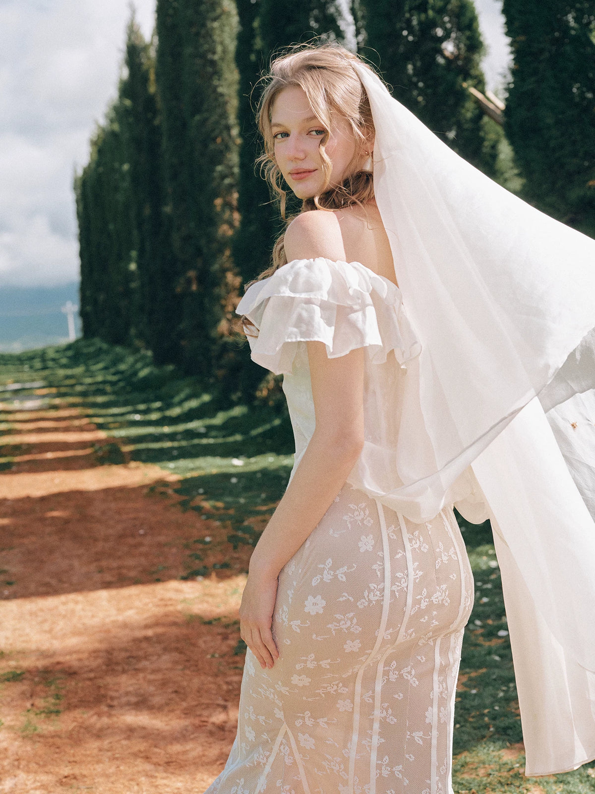 Floral Lace Corset Gown