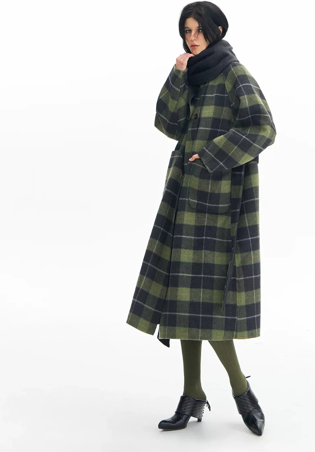Wool Reversible Wrap Coat