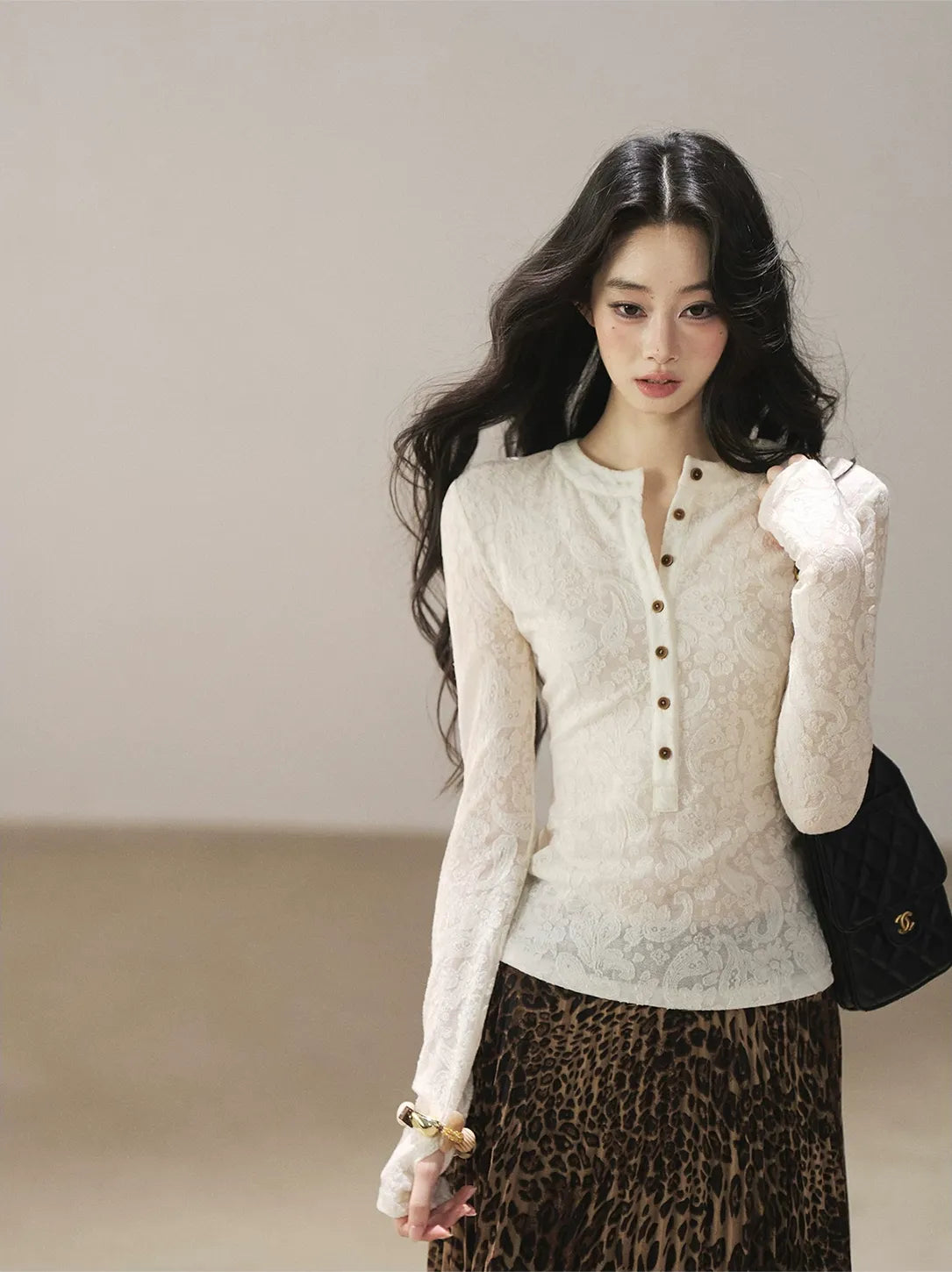 Paisley Jacquard Cropped Wool Top