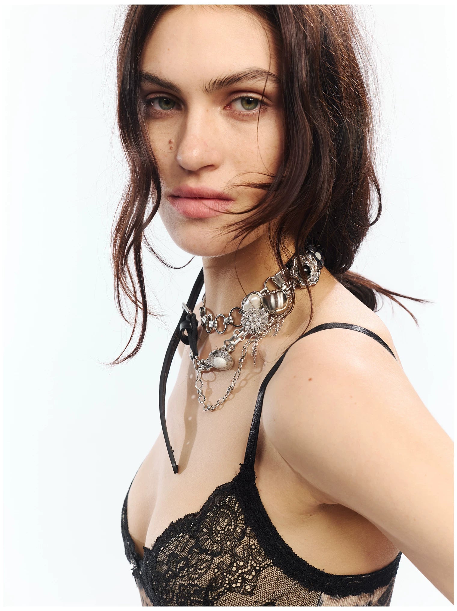 Adjustable Tassel Chain Waist Belt with Floral Design