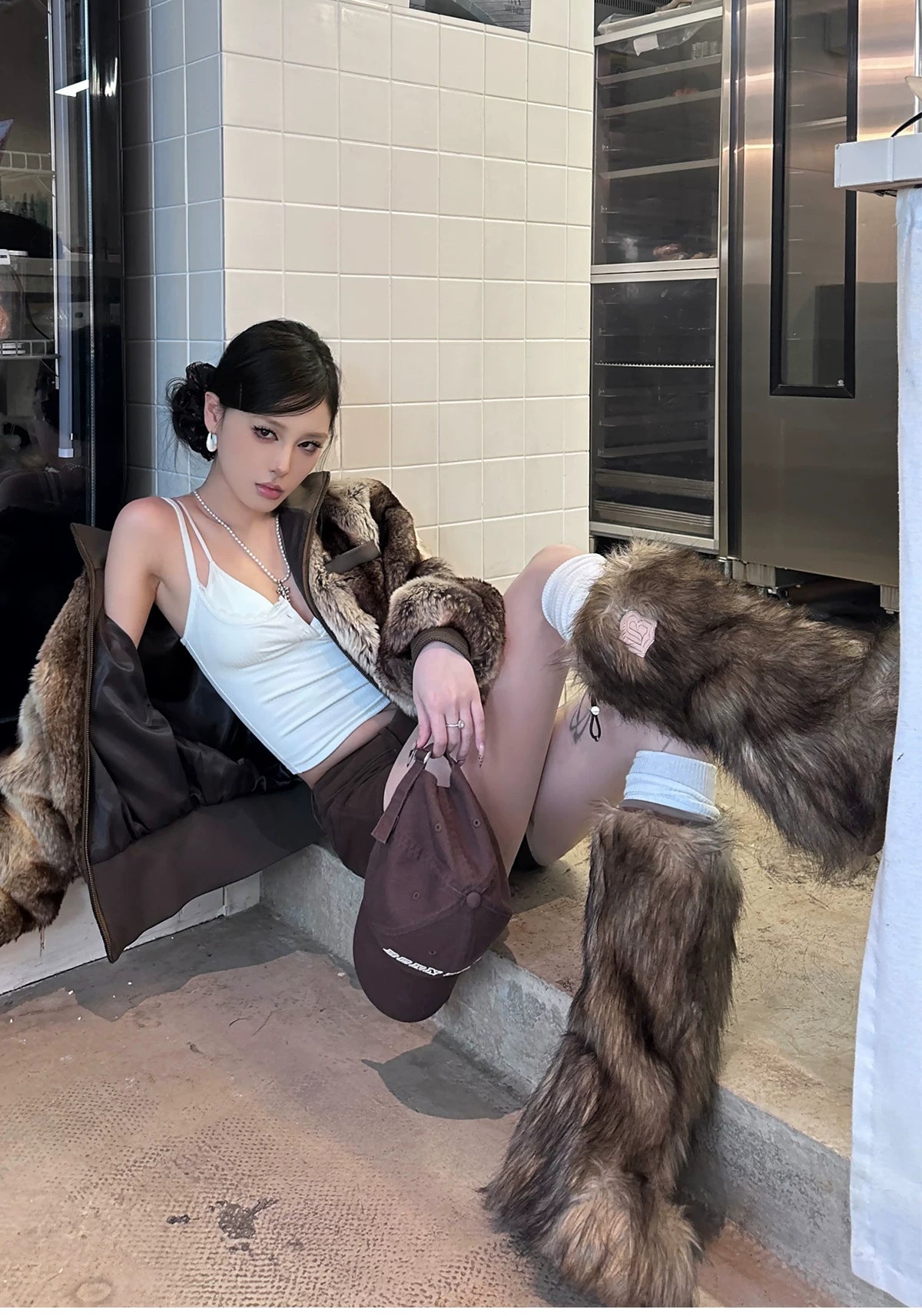 Eco-Fur Tall Wedge Boots