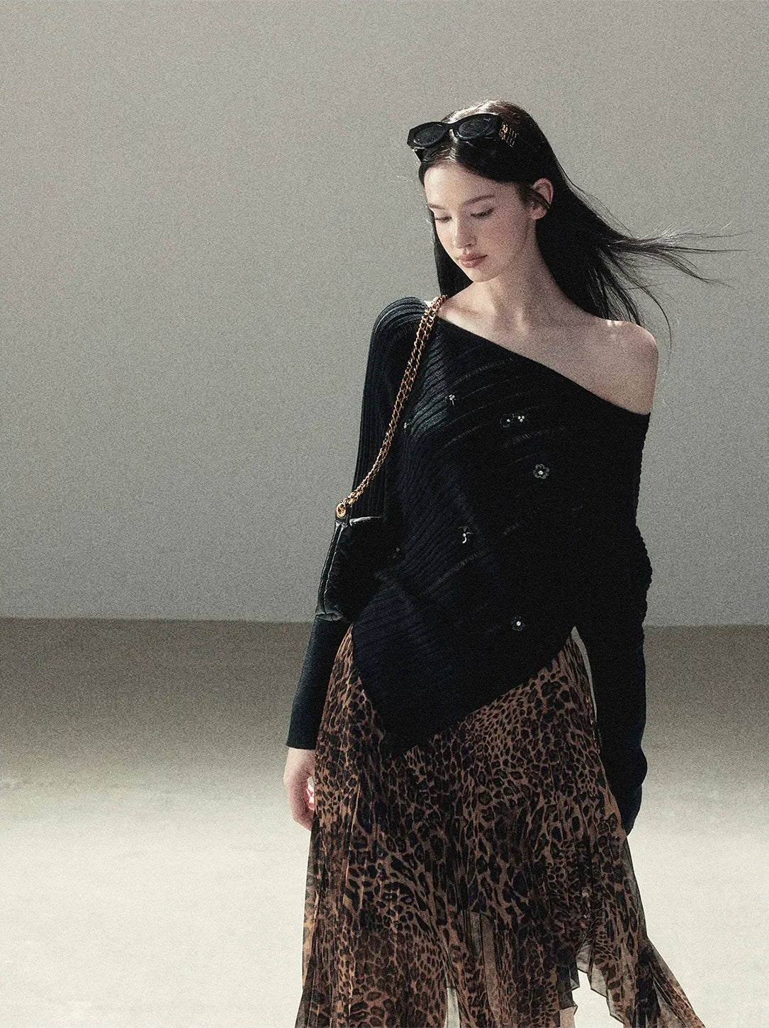 Asymmetric Cutout Relaxed Knit Top
