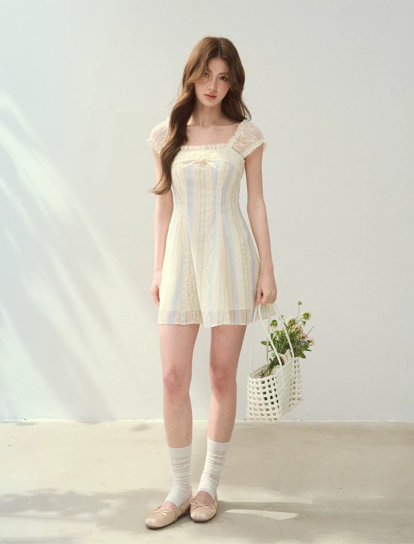 Floral Stripe A-Line Dress