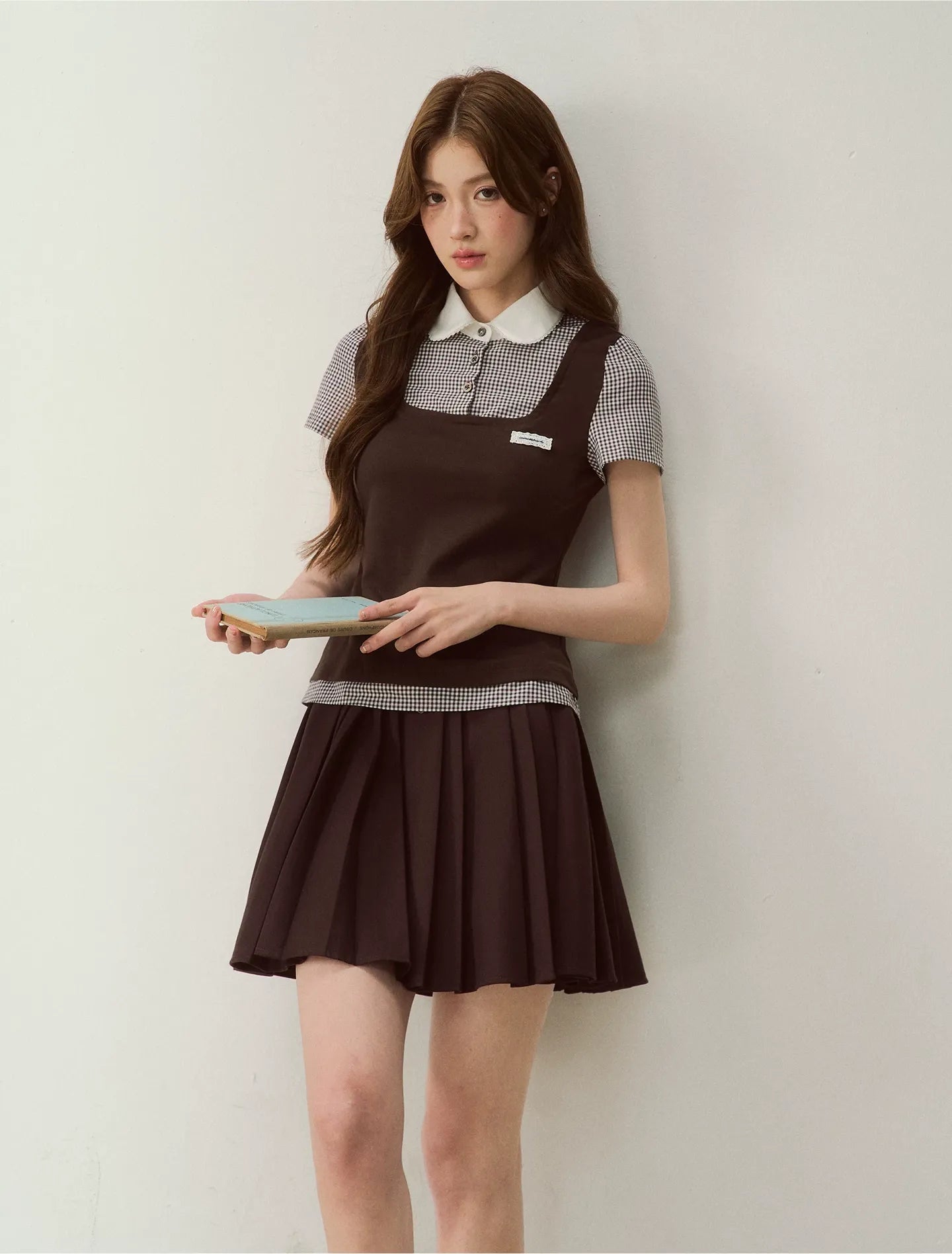 Patchwork Doll Collar Shirt