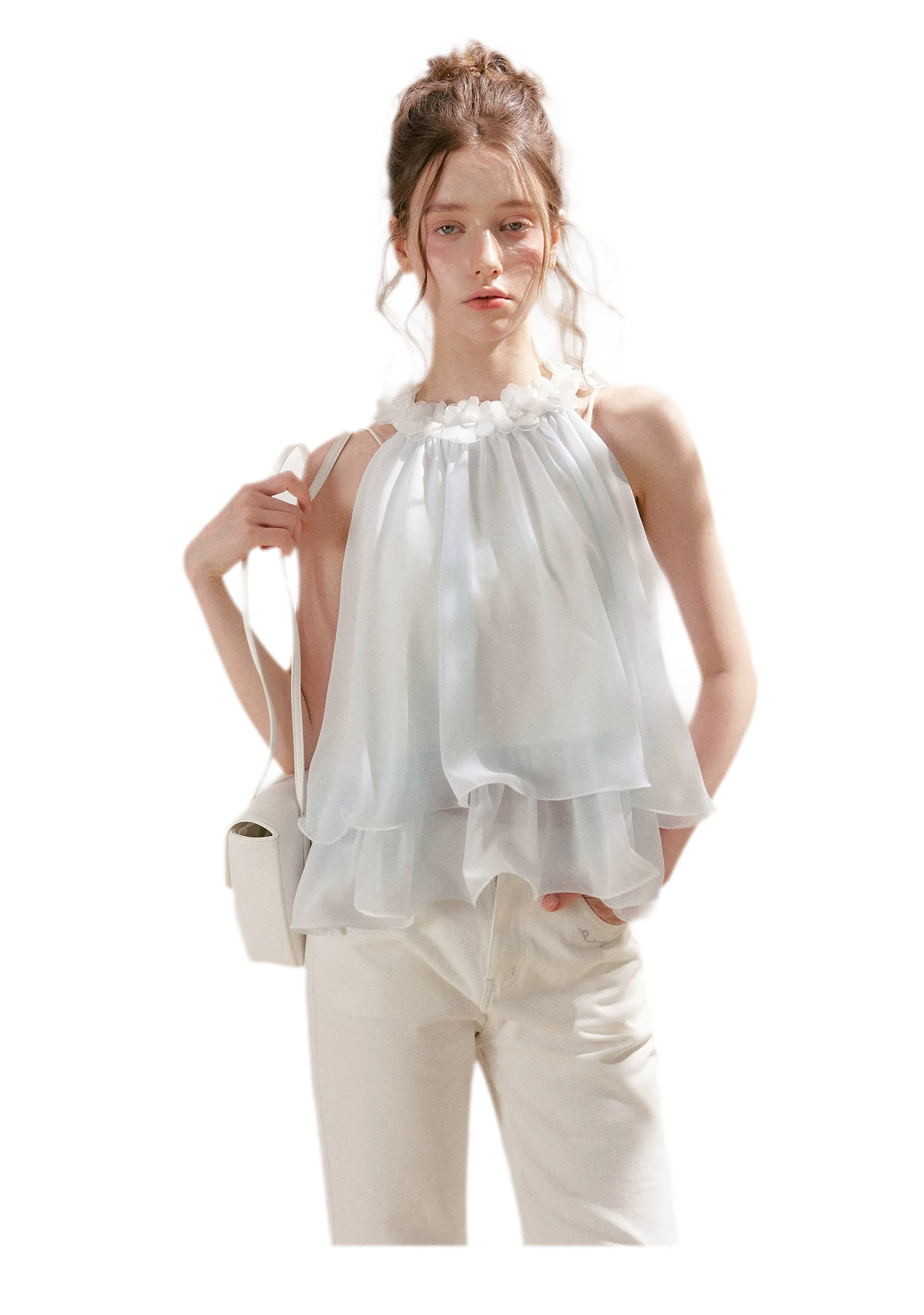 Girlcore 3D Floral Halter Top