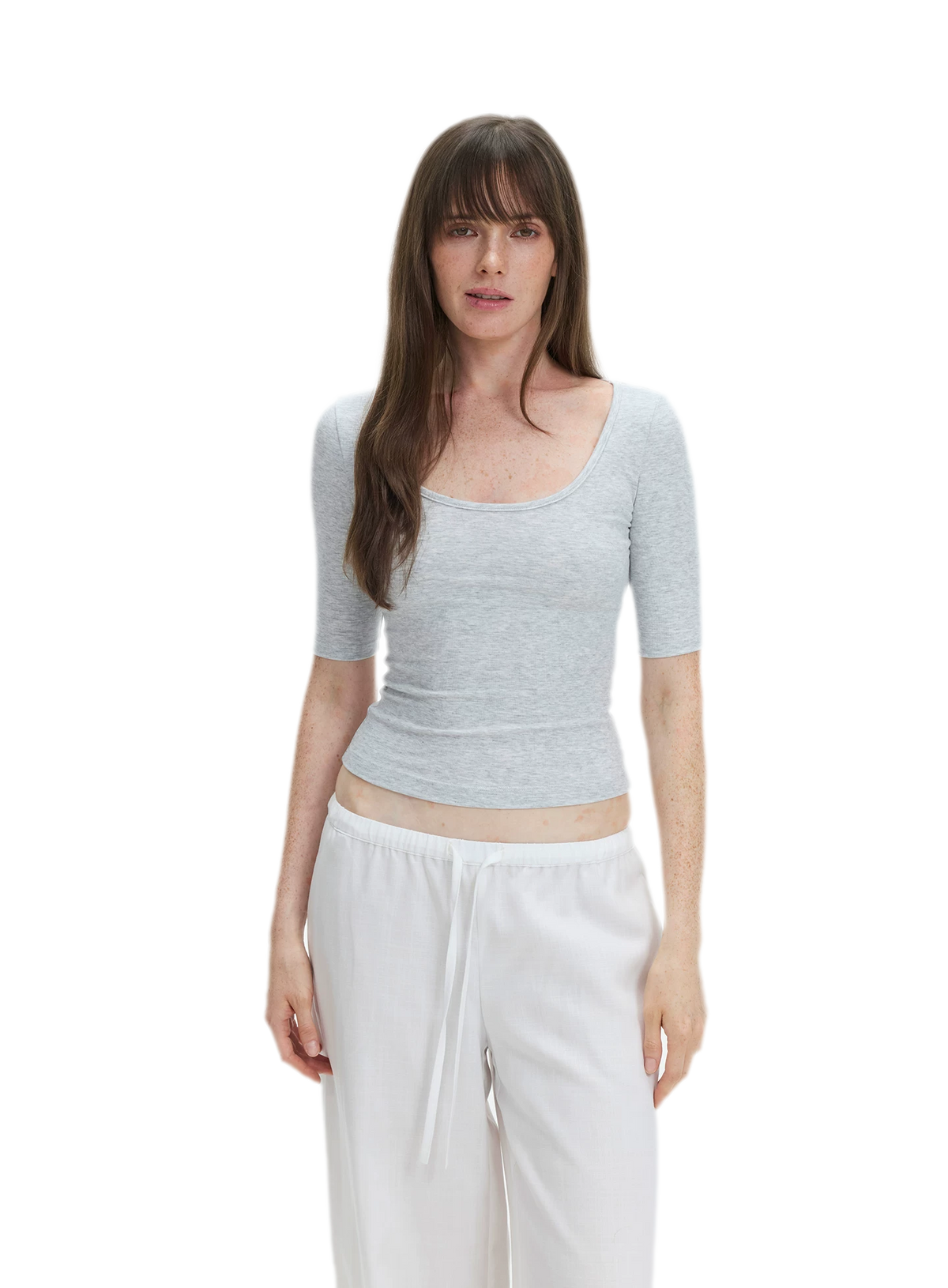 Soft U-Neck Slim-Fit T-Shirt