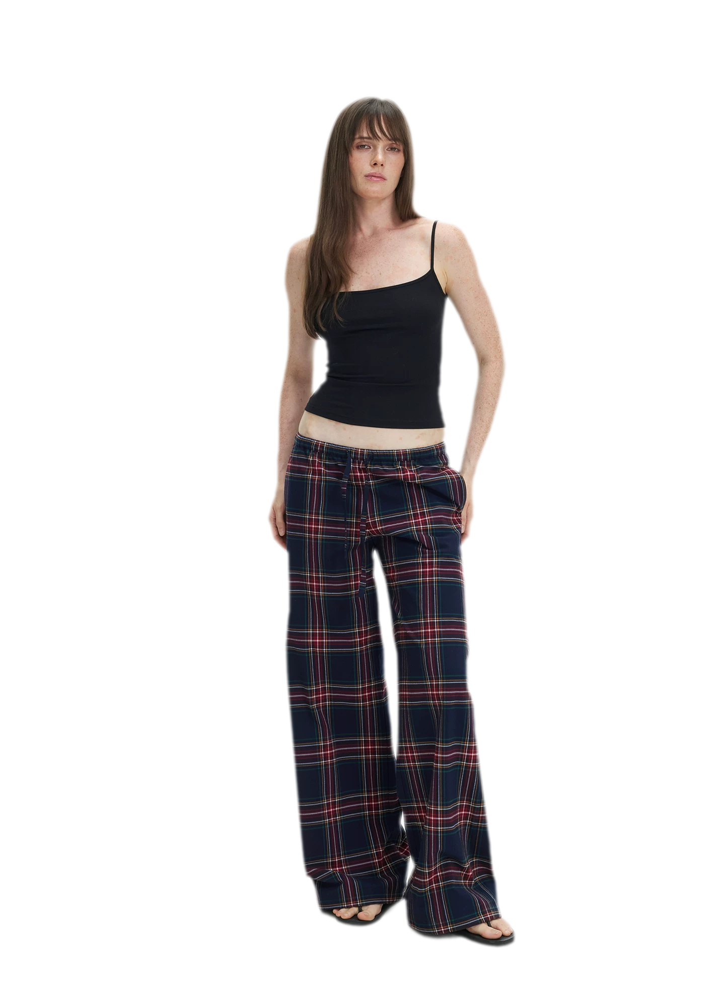 Vintage Plaid Low-Rise Bottoms