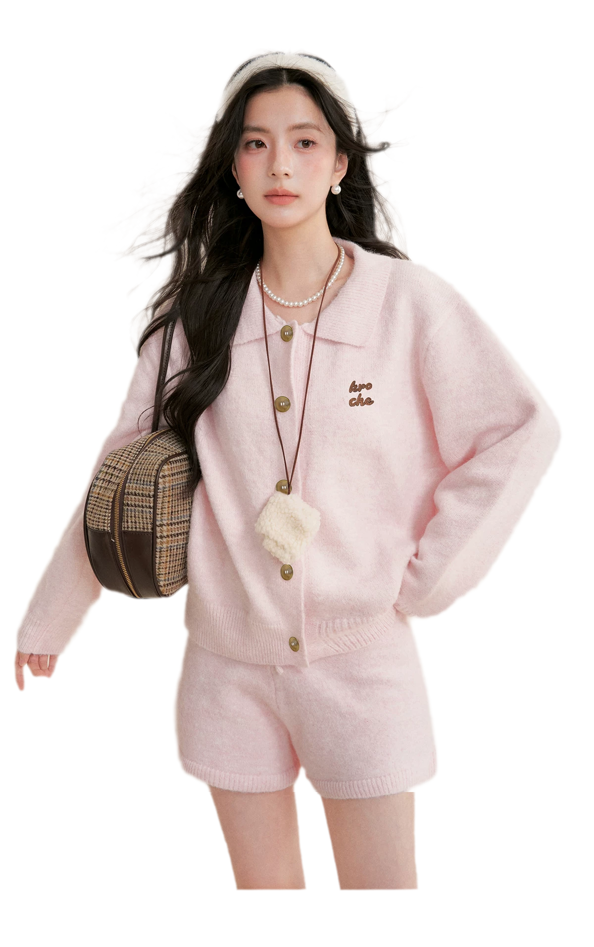 Wool Blend Collared Knit Set