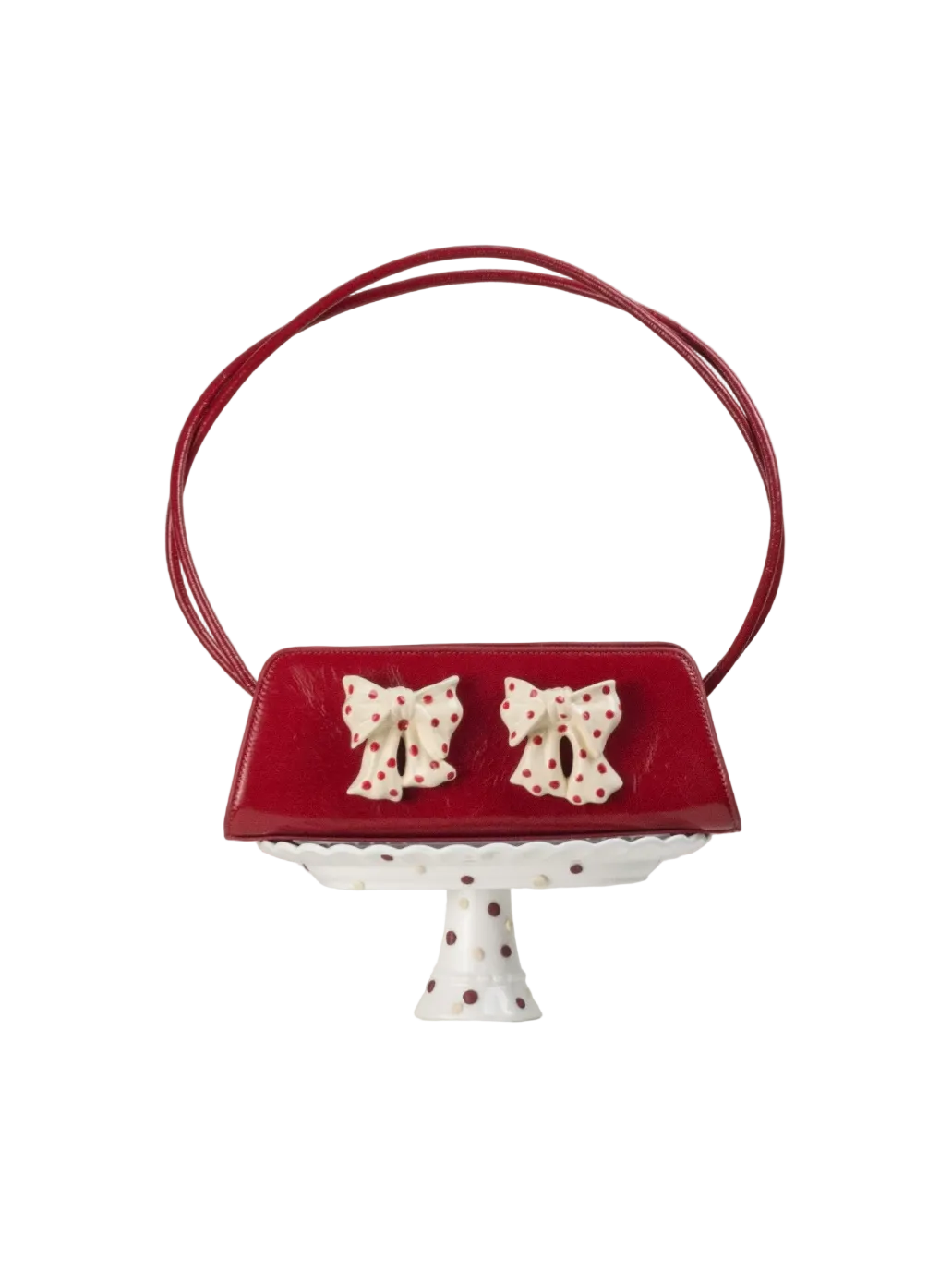 Ceramic Bow Leather Shoulder Bag