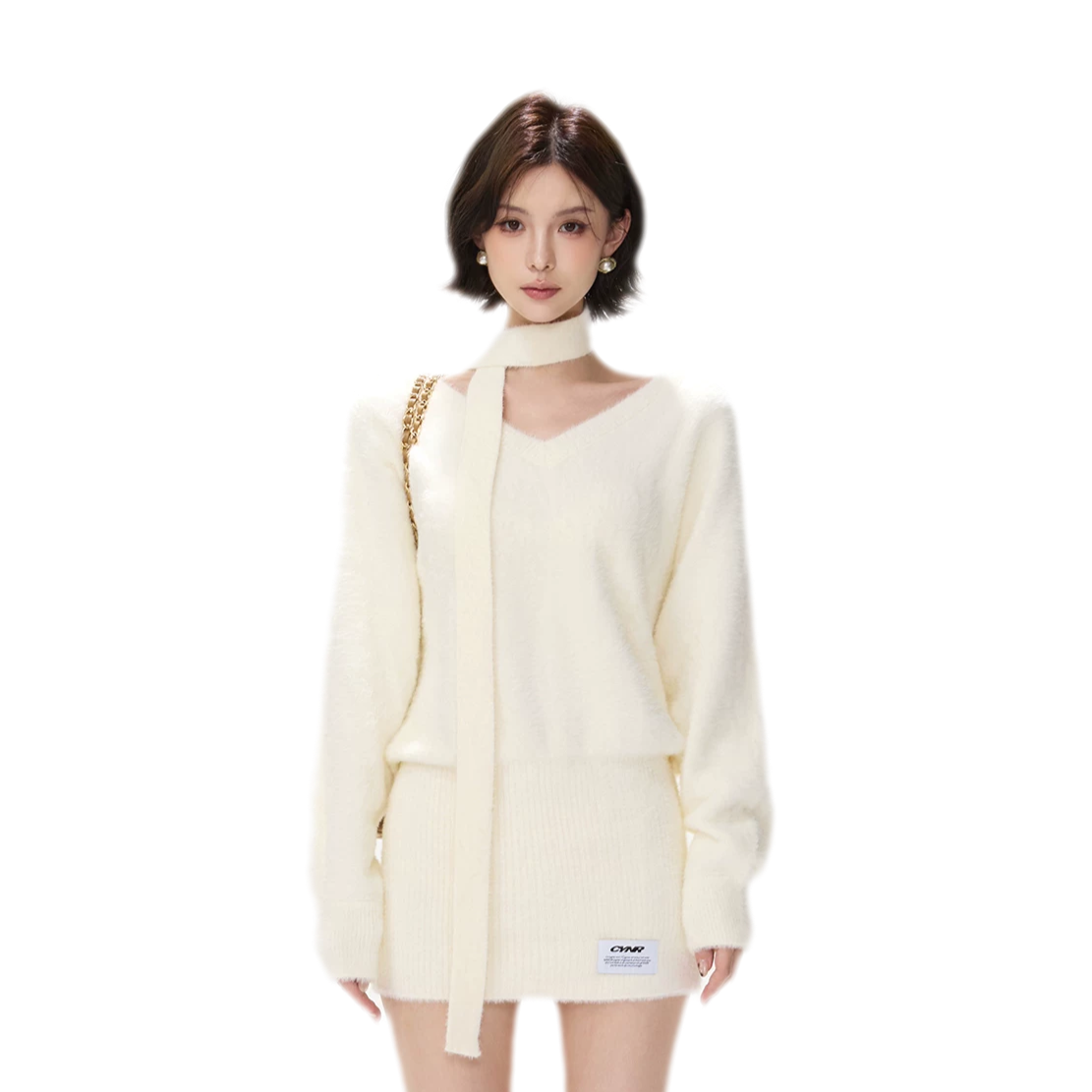 Plush V-Neck Convertible Sweater