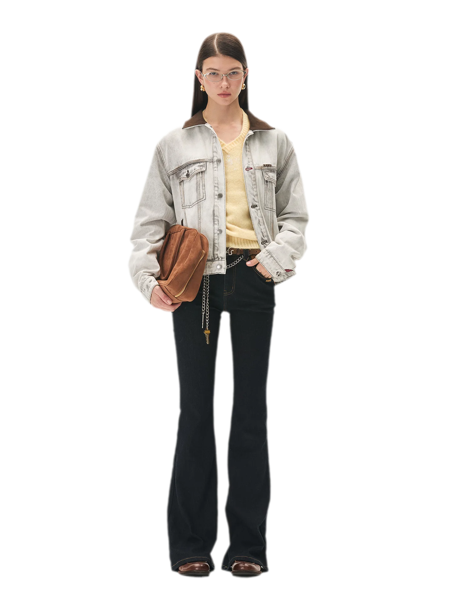 Enzyme Washed Suede-Panel Jacket