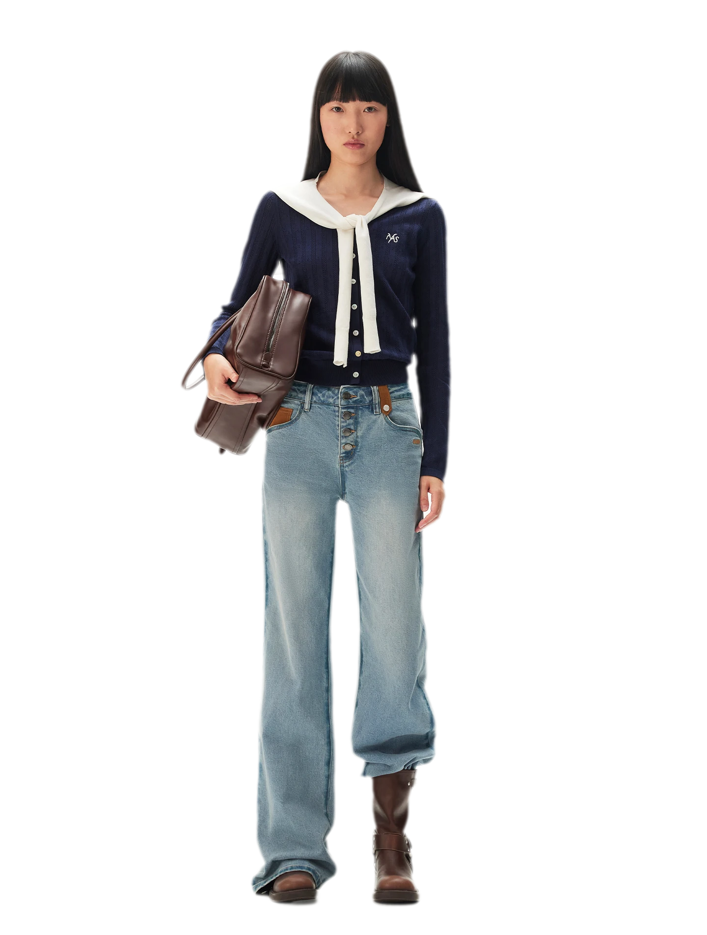 Washed Straight-Leg Jeans