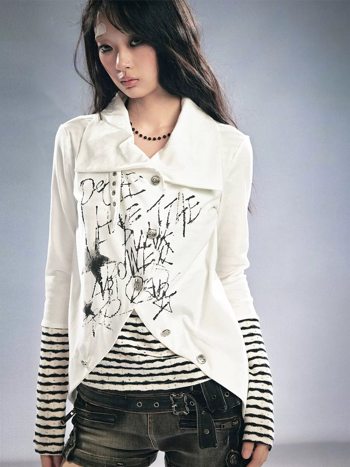 Striped Faux Layer Cardigan