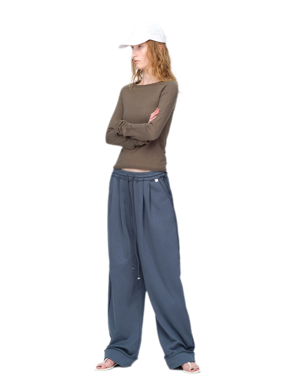 Raw-Edge Cropped Sweatshirt Set