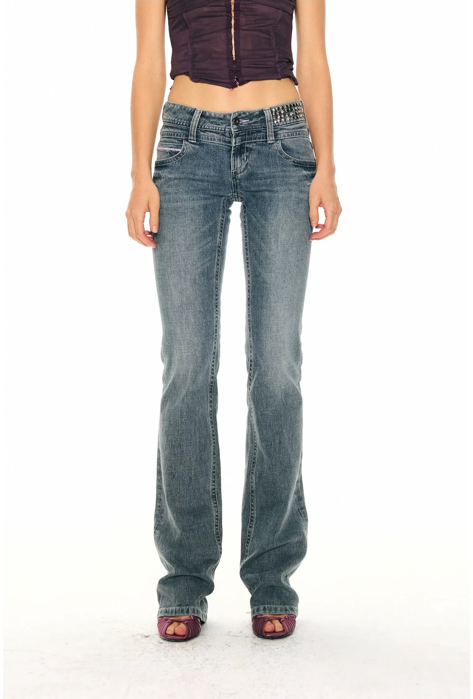 Vintage Washed Blue Denim Pants