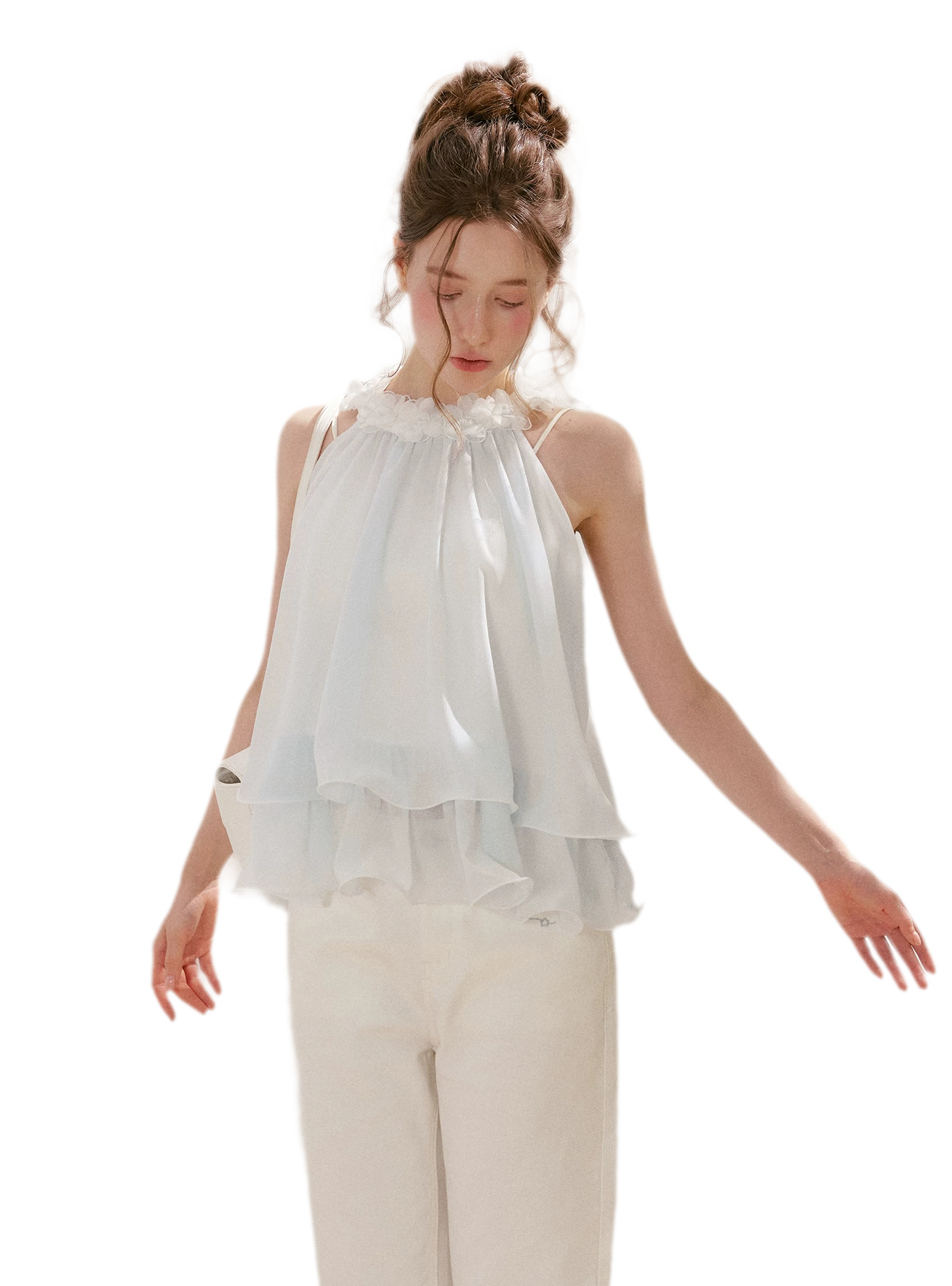 Girlcore 3D Floral Halter Top