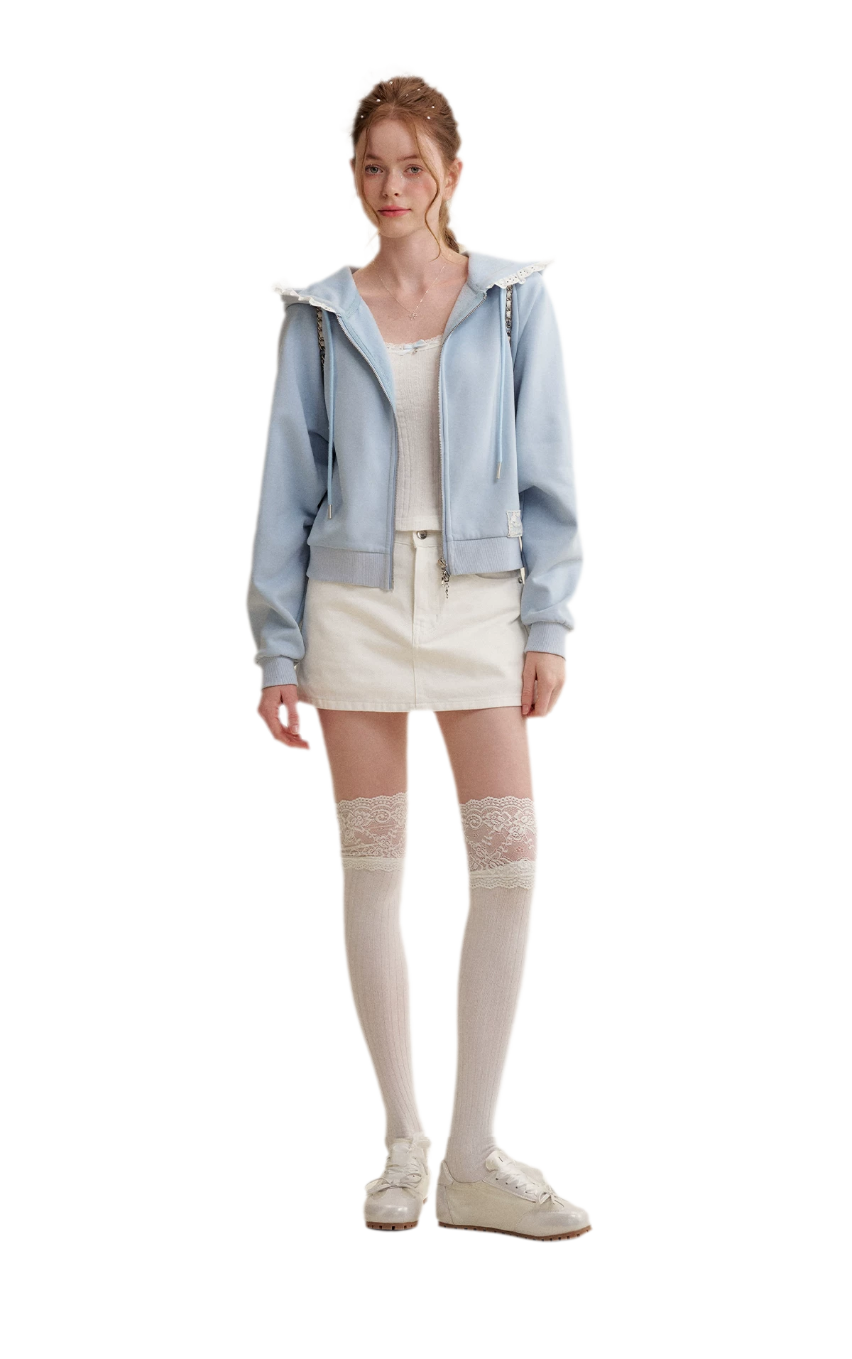 Bow A-Line Denim Skirt