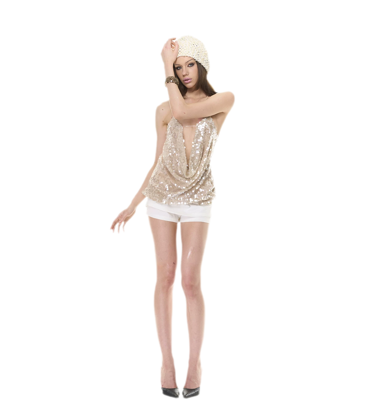 Sequin Halter Mini Dress