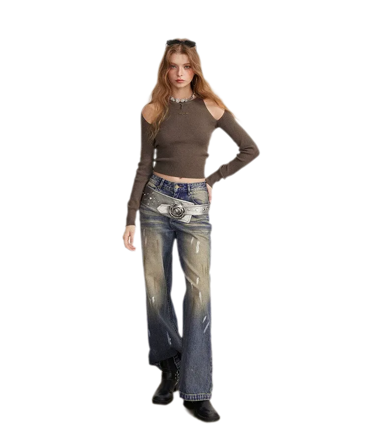Cutout Slim-Fit Knit Top