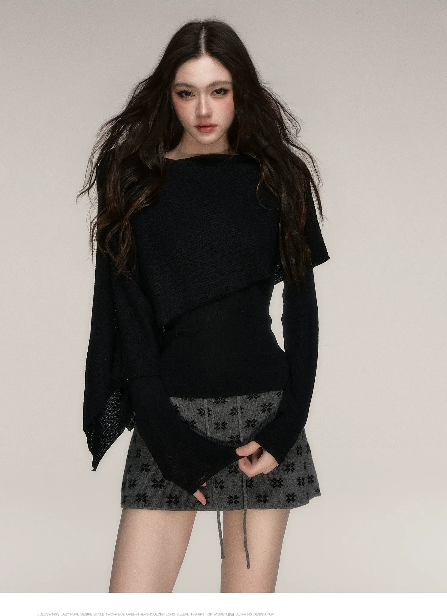Stretch Shawl Cape Sweater