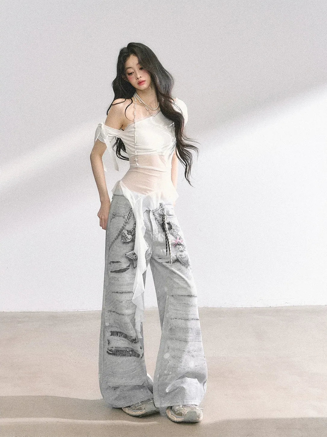 Sheer Off-Shoulder Tee