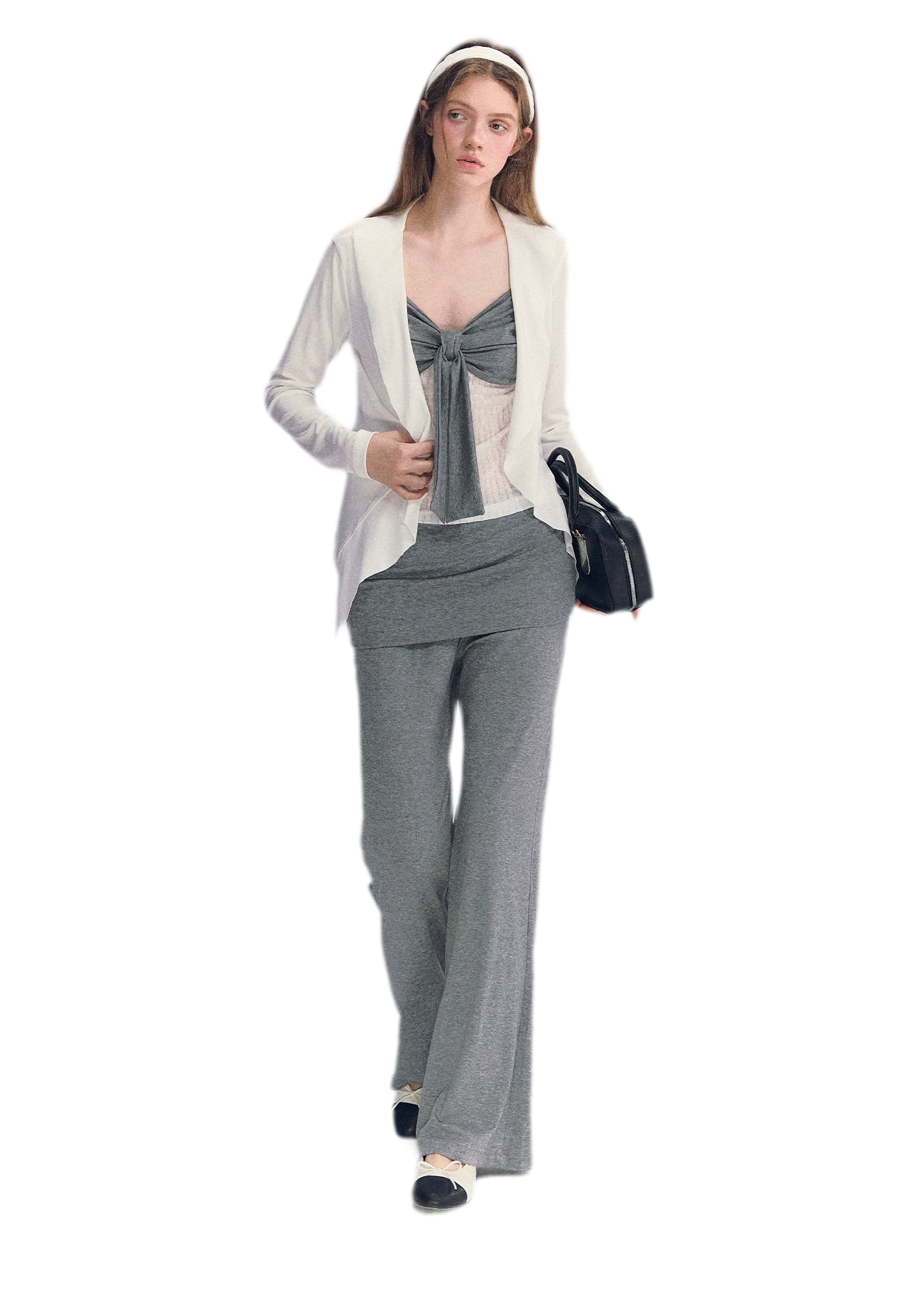 Ruffled Drape Knit Set