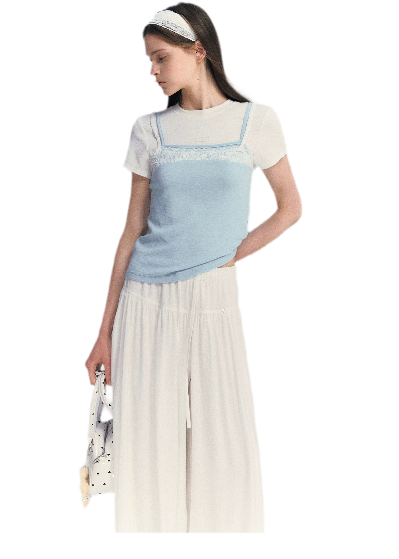 Lace Trim Layered Tee