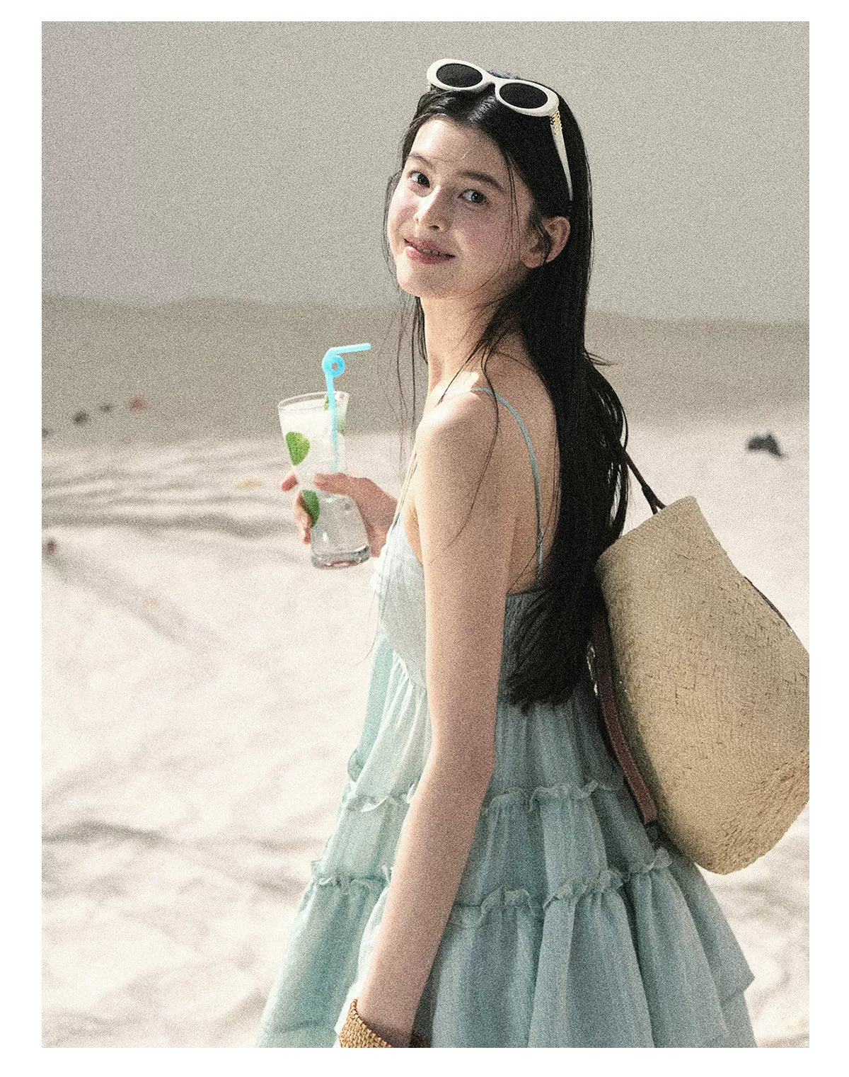 "Mossy Stone Steps" Summer Beach Camisole Dress