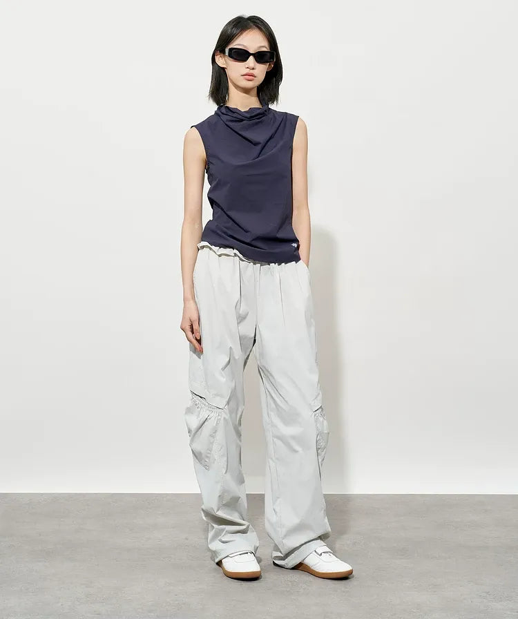 Quick-Dry Ruffle Wide-Leg Pants