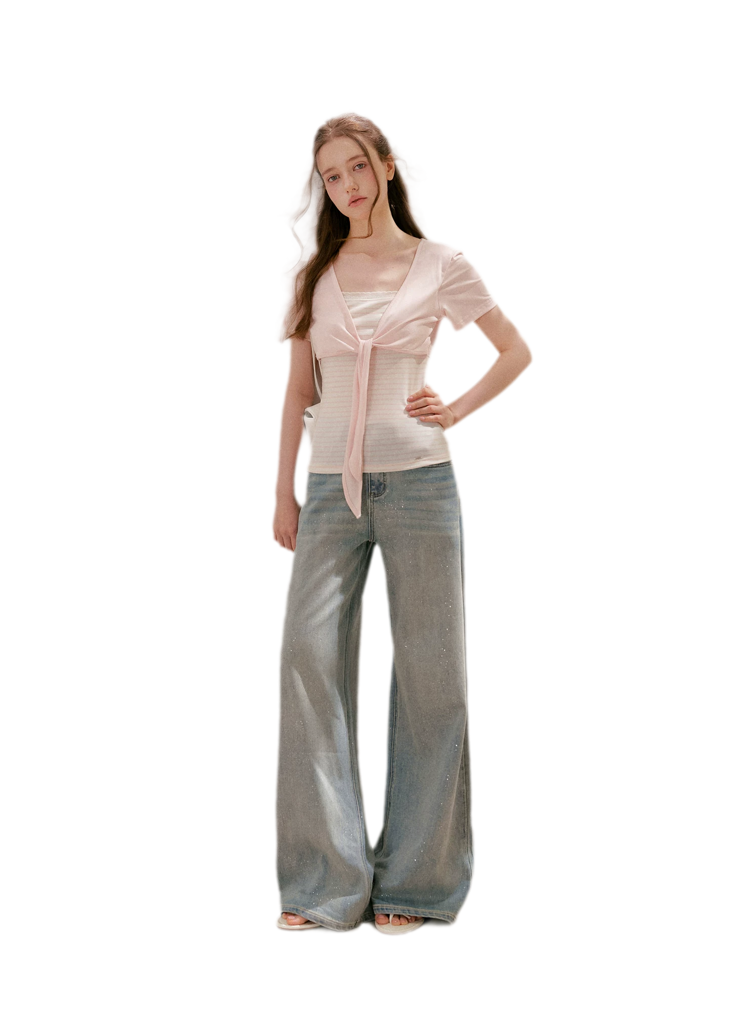 Sparkling Galaxy Wide-Leg Jeans