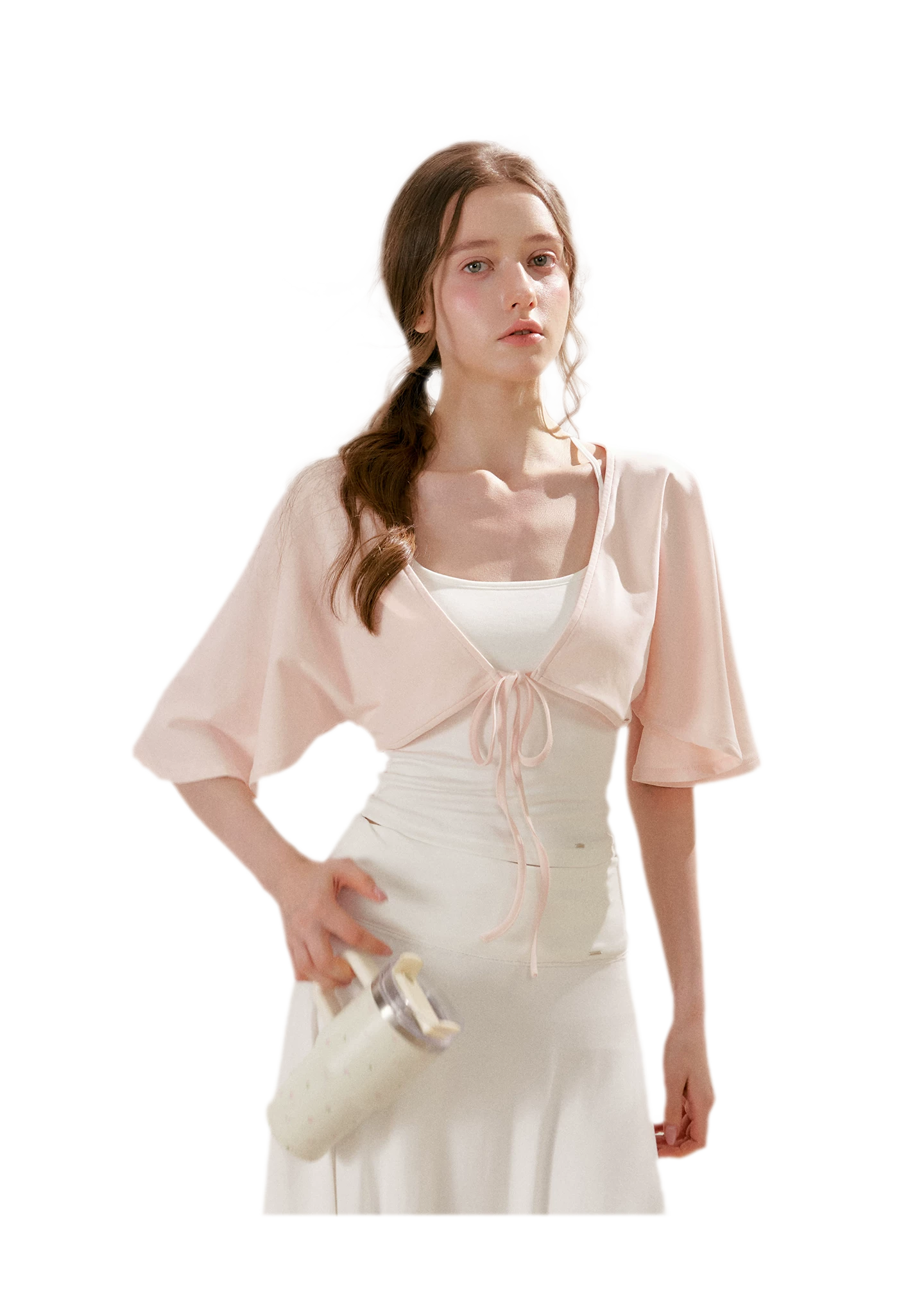 Airy Cloud Feel Halter U-Neck Vest and Batwing