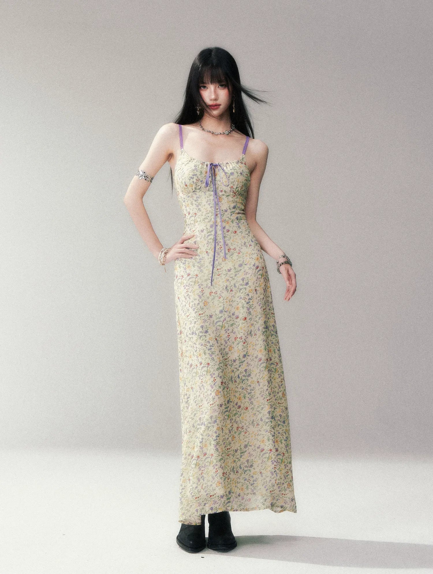 Iris Print Viscose Maxi
