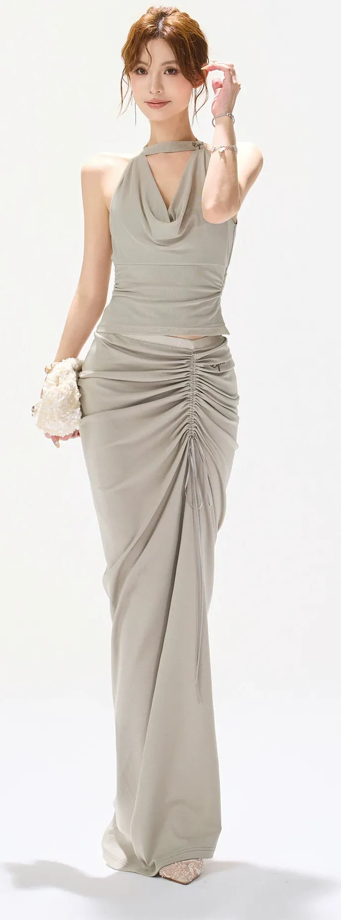 Draped Halter Tank Top