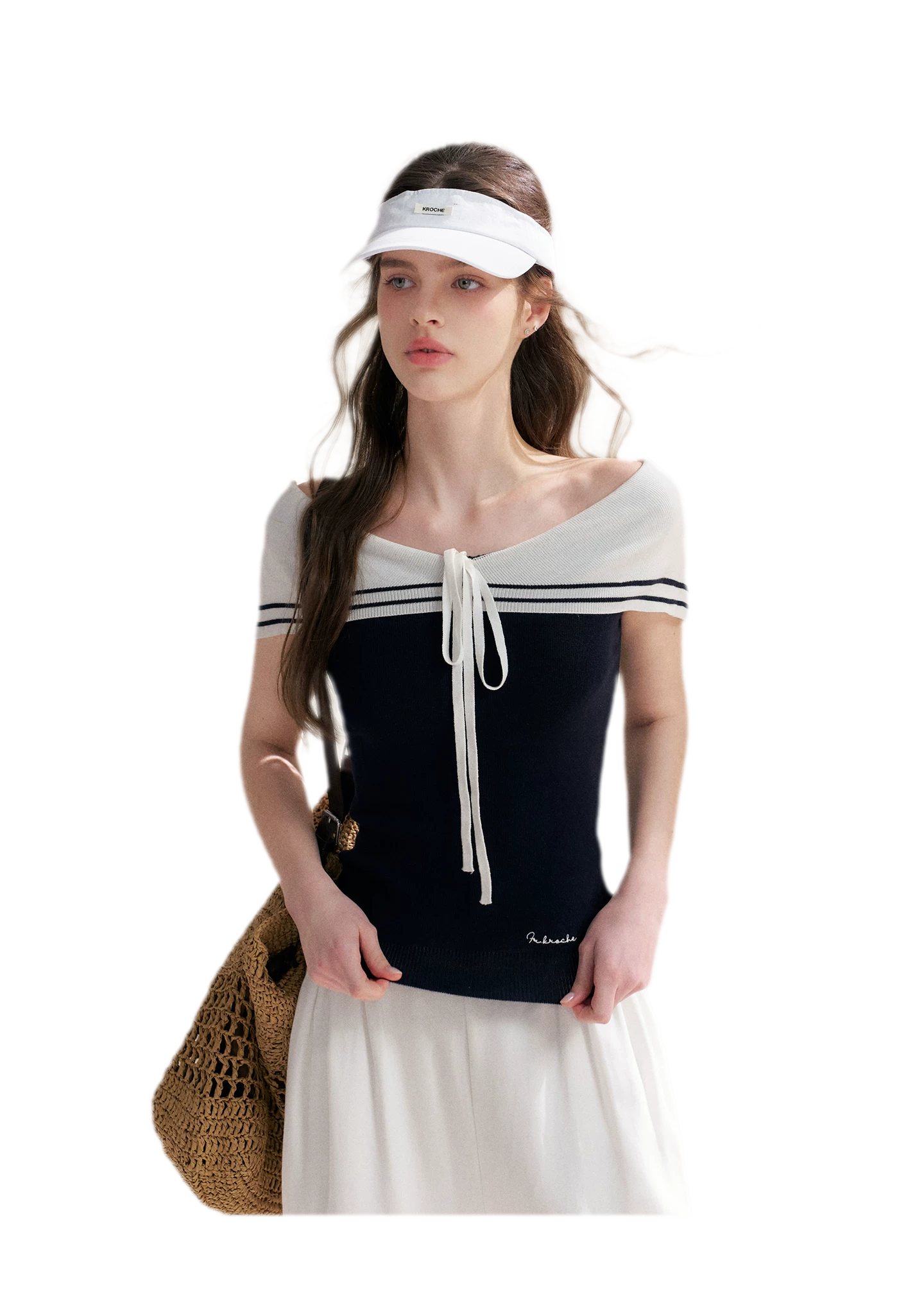 V-Neck Tie Knit Top