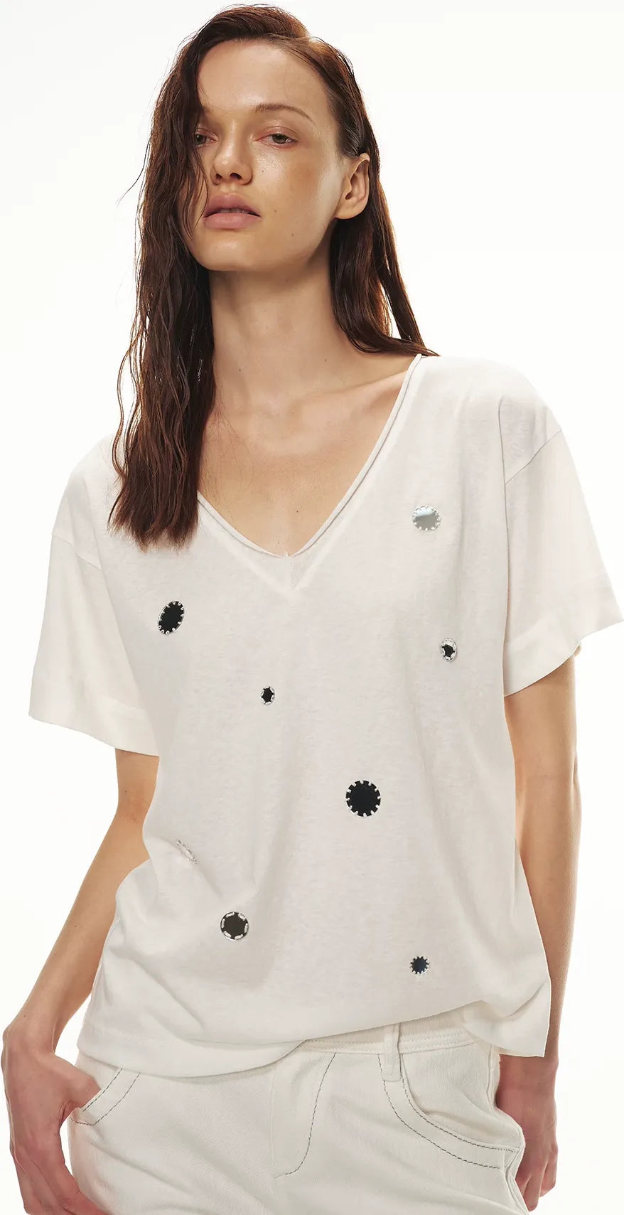 Relaxed Stylish V-Neck Short Sleeve T-Shirt