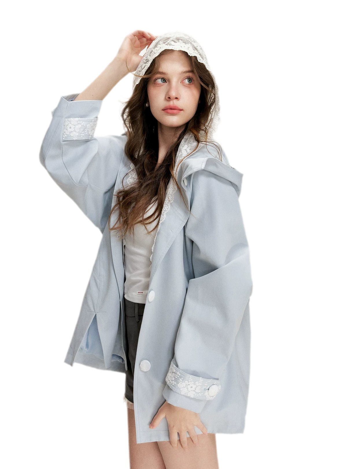 Lace Layered A-Line Windbreaker