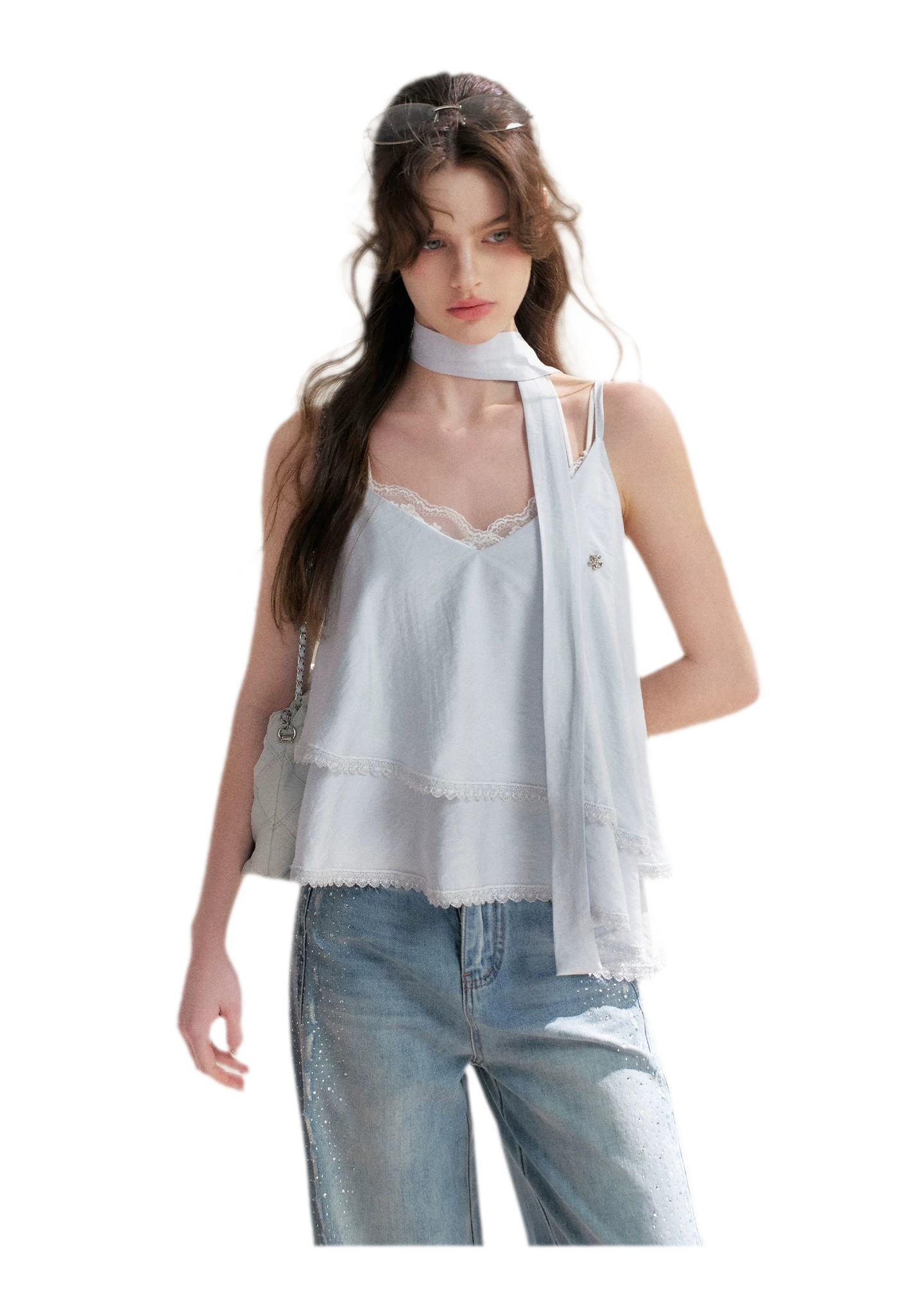 Asymmetrical Lace V-Neck Camisole