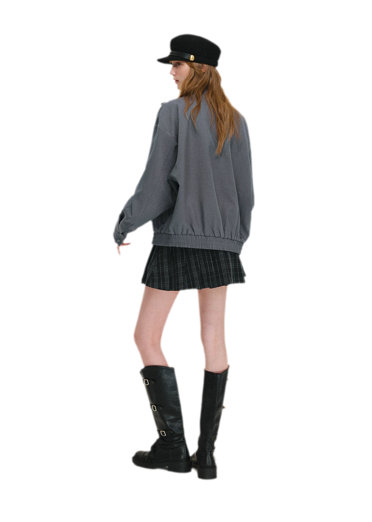 Reversible Plaid Boxy Jacket