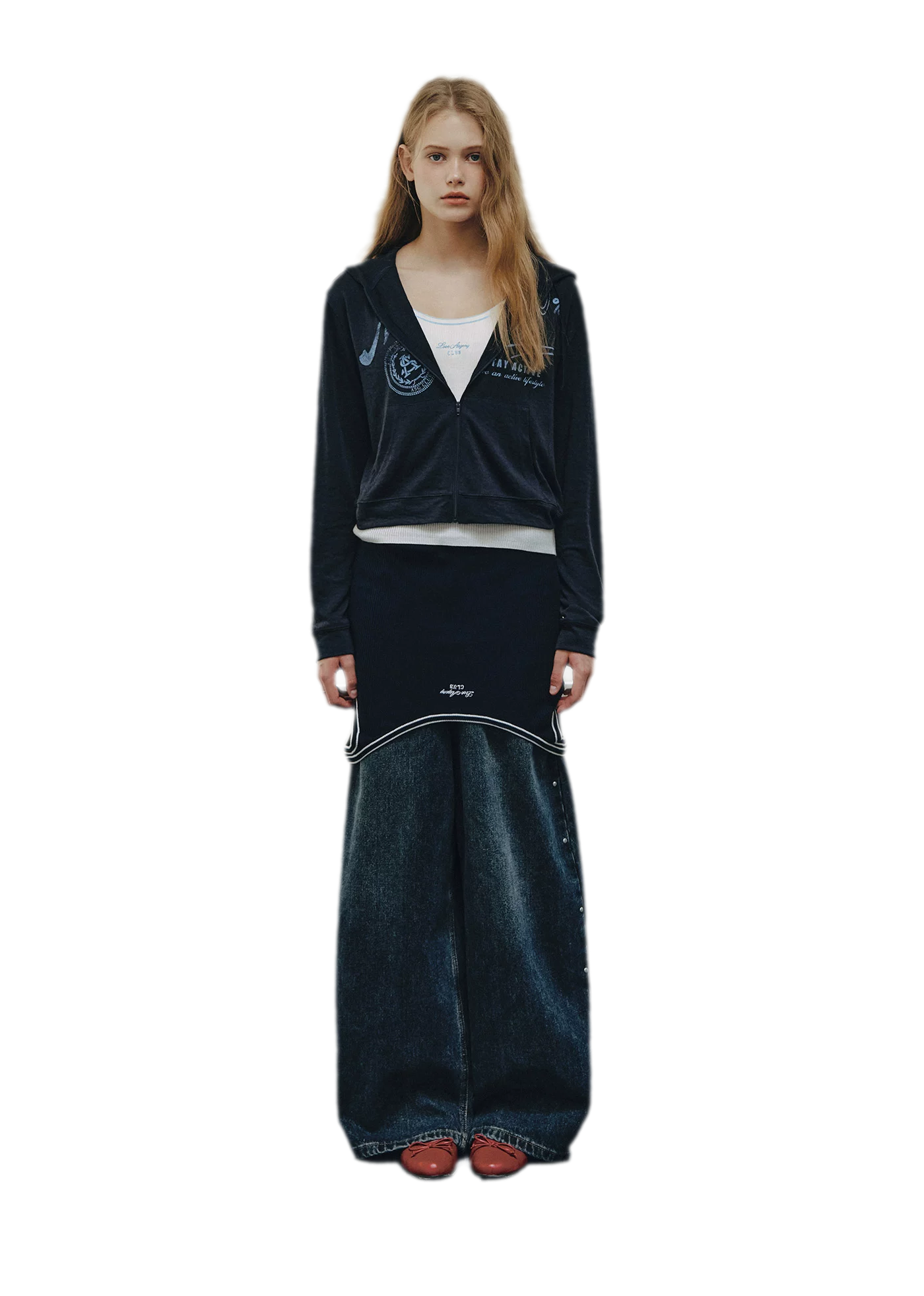 Distressed Cropped Hooded Jacket
