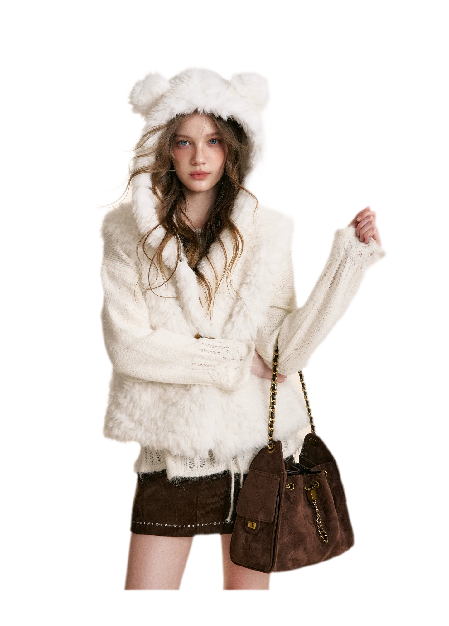 Bear Fleece Hooded Vest