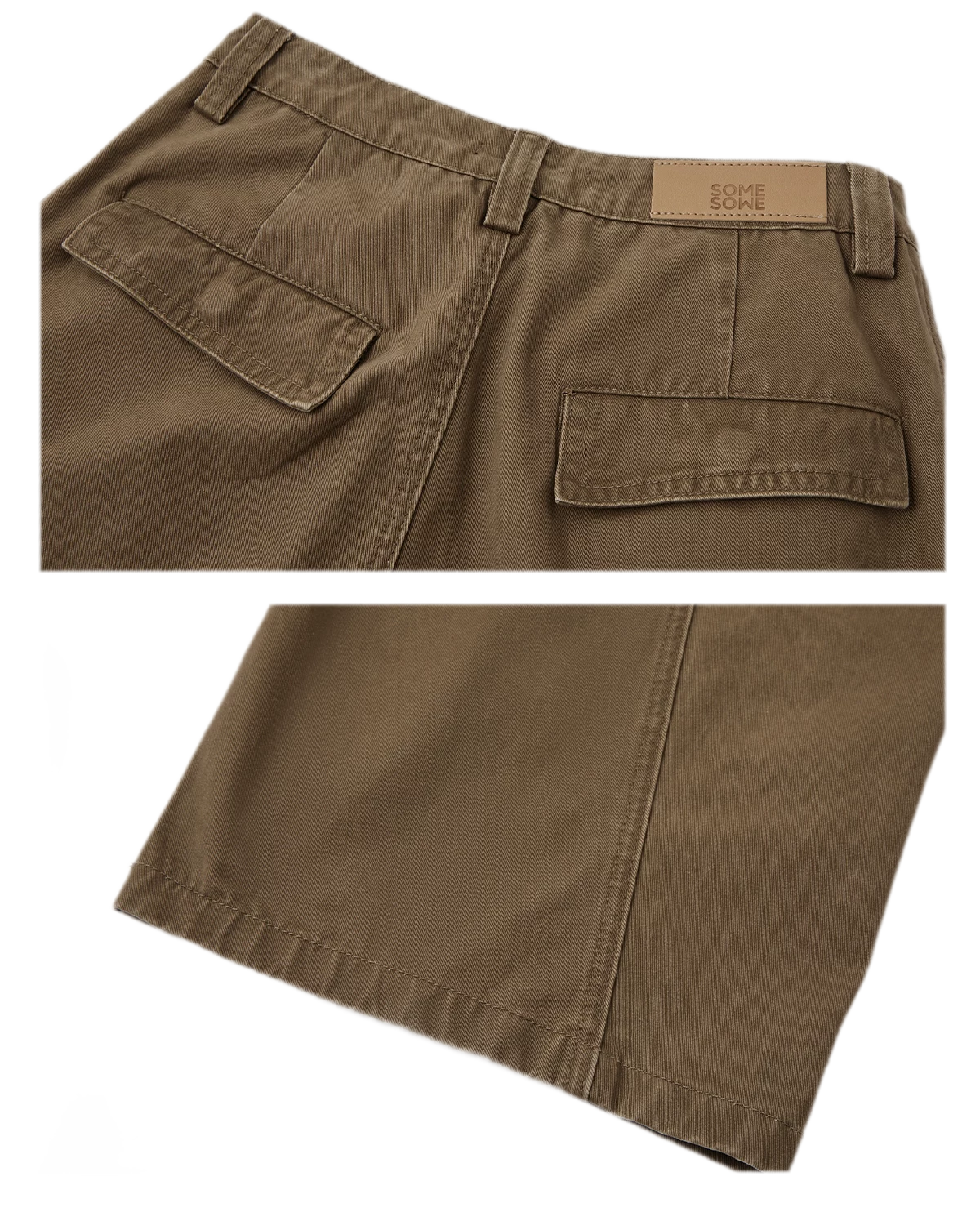 Pleated Wide-Leg Cargo Jeans