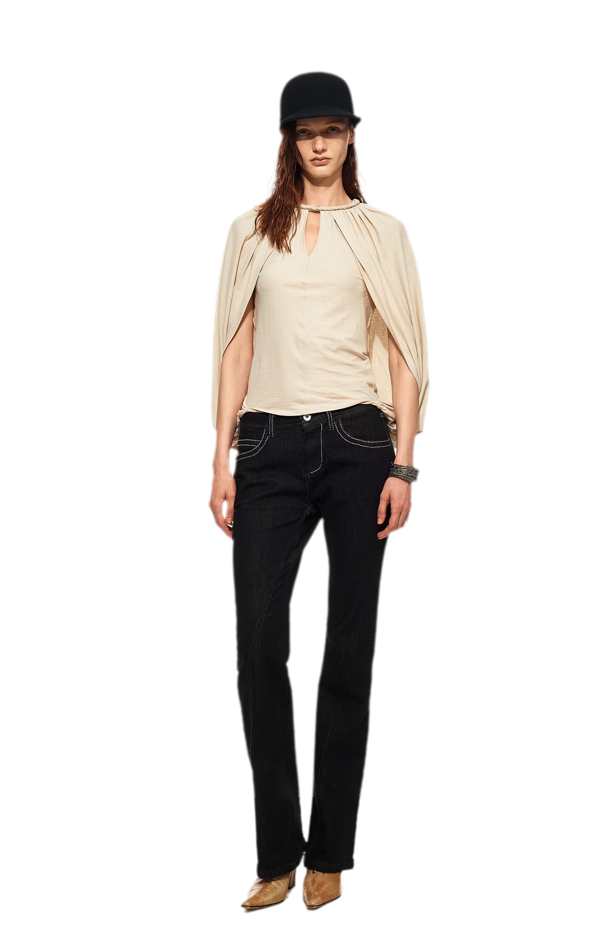 Cotton Cape Sleeve Top