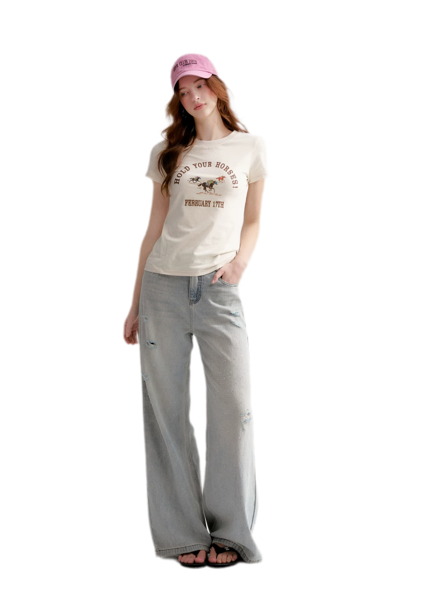 Washed Rhinestone Jeans